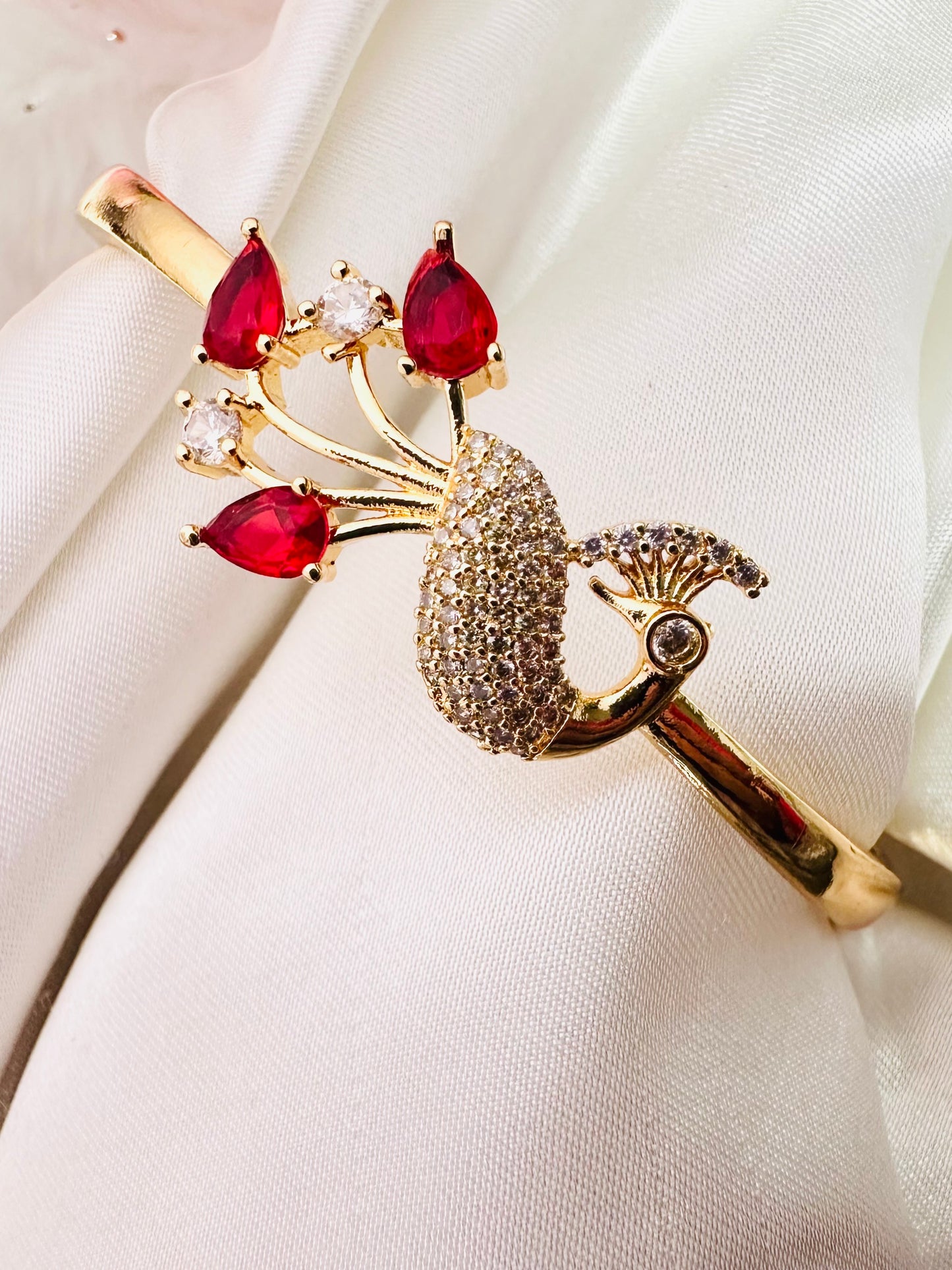 peacock bracelet red