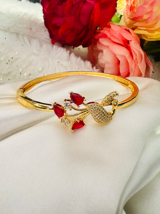 peacock bracelet red